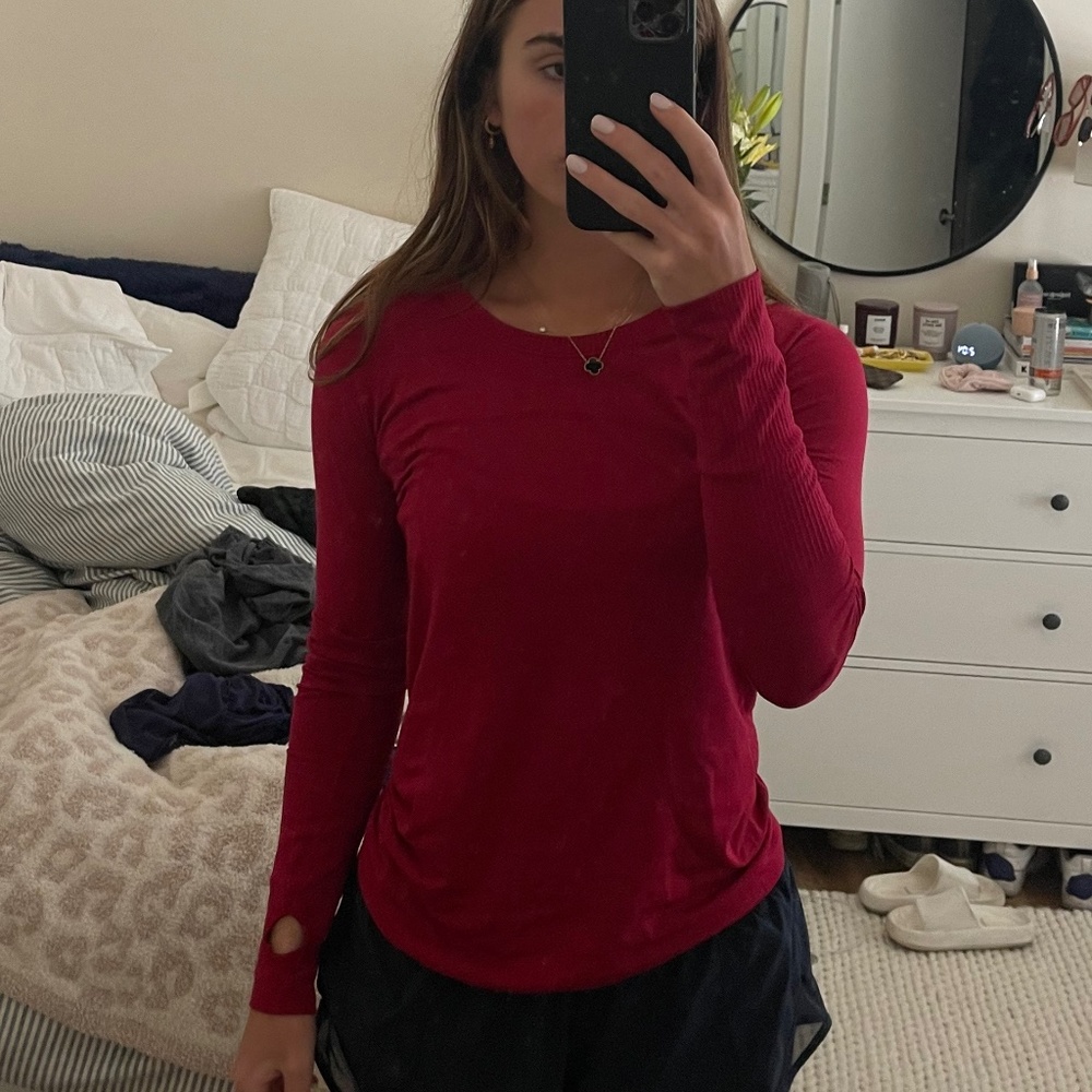 Lululemon Swiftly Tech Long-Sleeve Shirt, Raspberry, Size 8